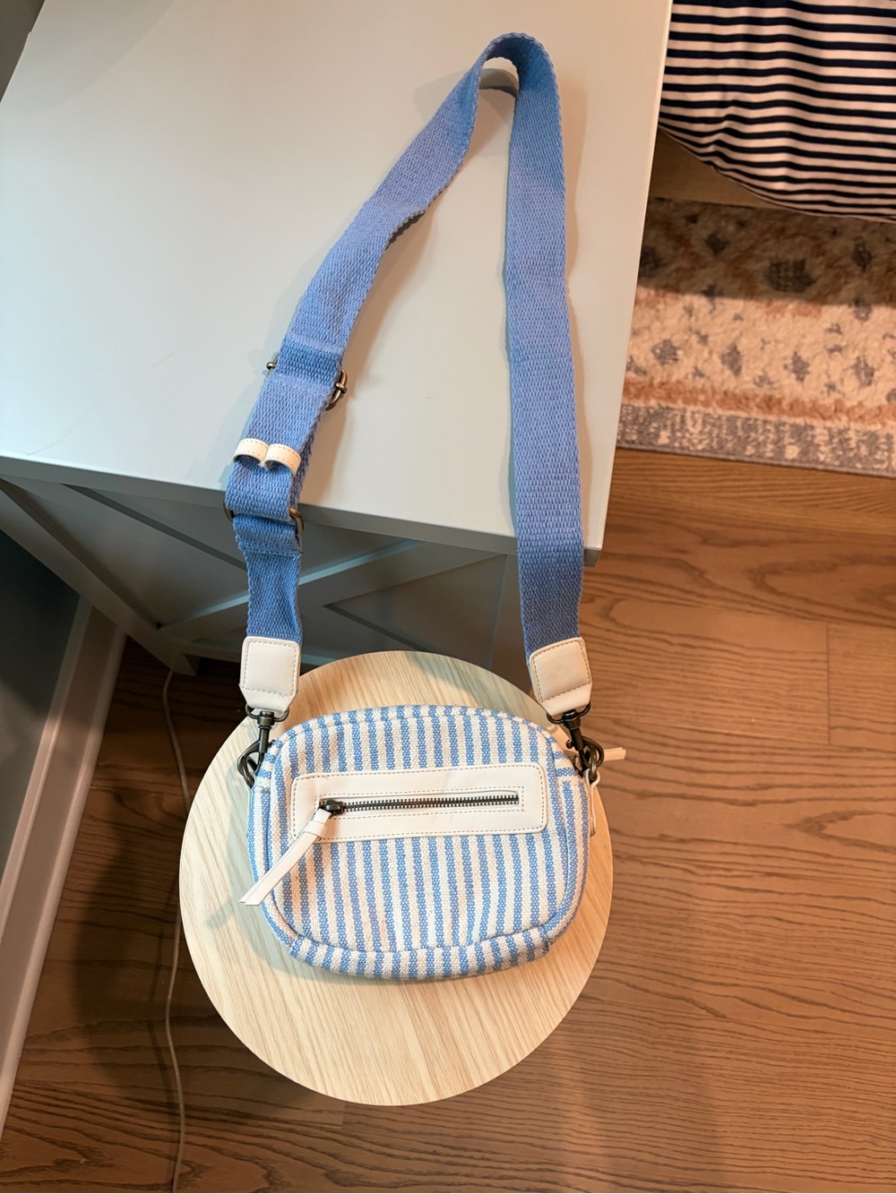 Universal Thread Blue and White Striped Crossbody Bag
